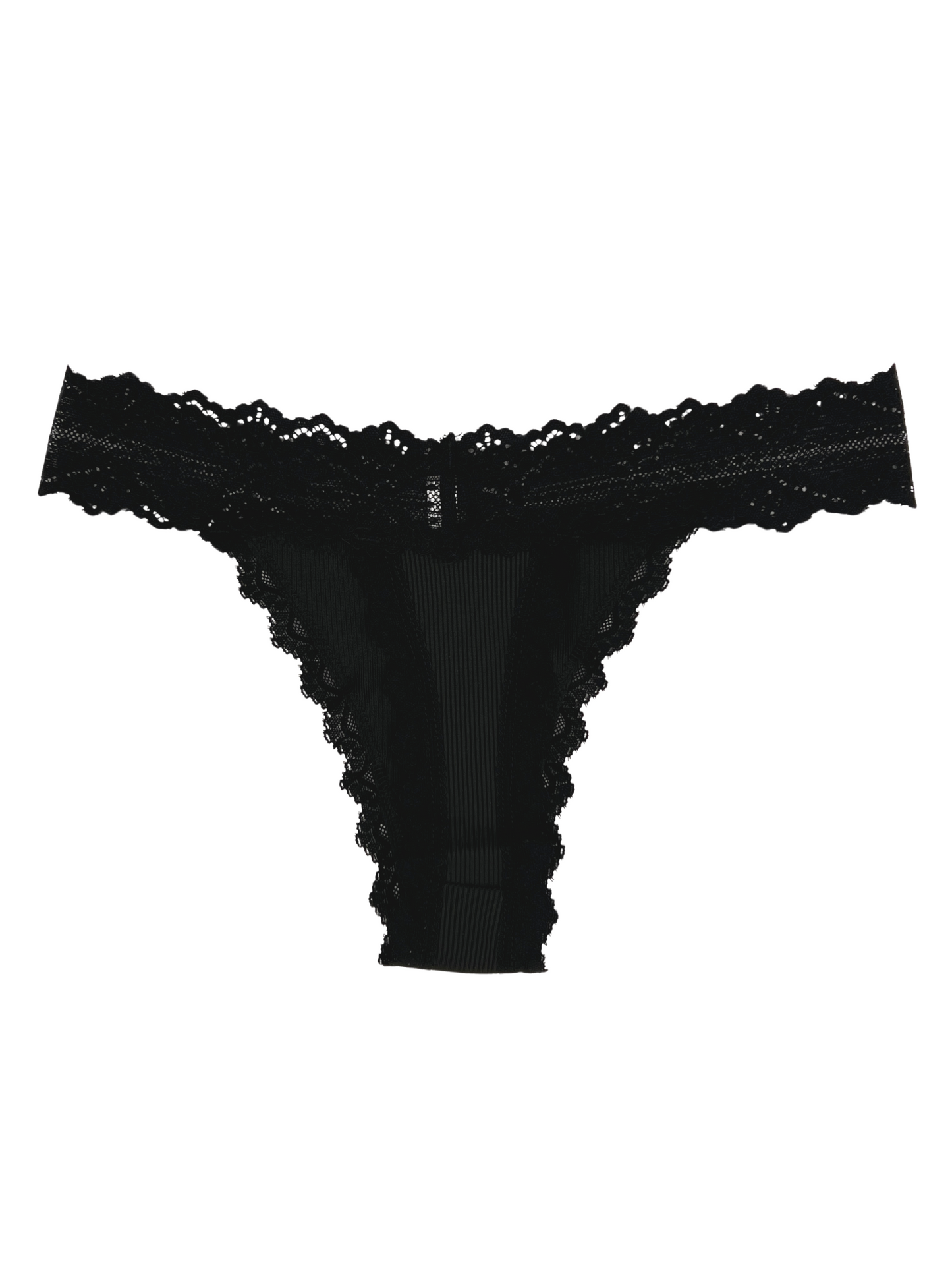 Lace Waistband Ruffles V Thong