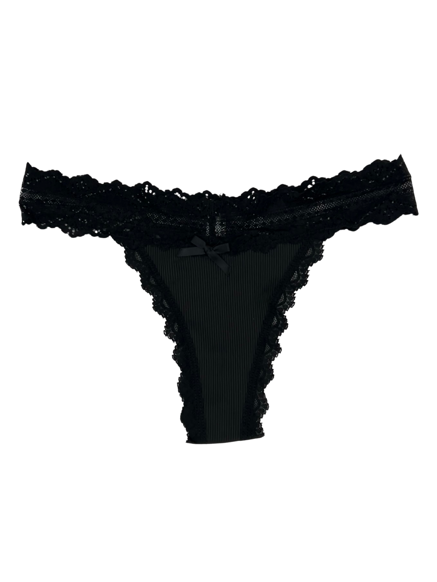 Lace Waistband Ruffles V Thong
