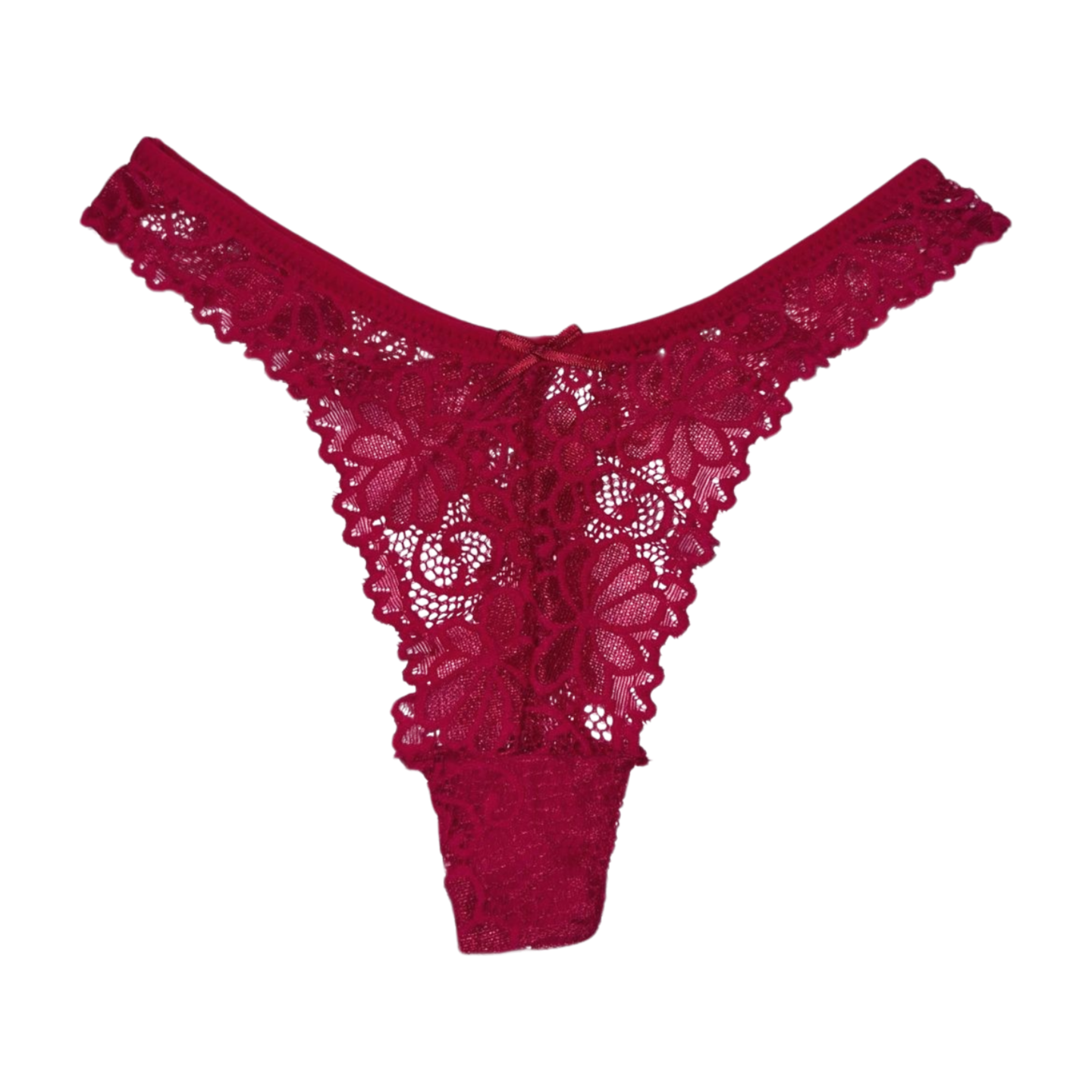 Floral Embroidery Lace Thong
