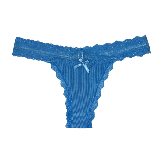 Lace Waistband Ruffles V Thong