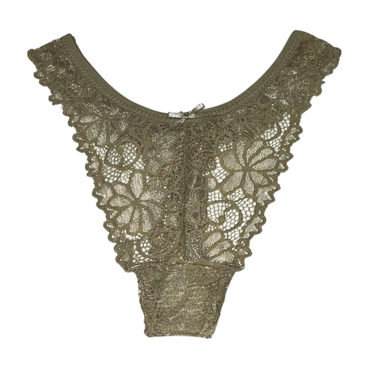 Floral Embroidery Lace Thong